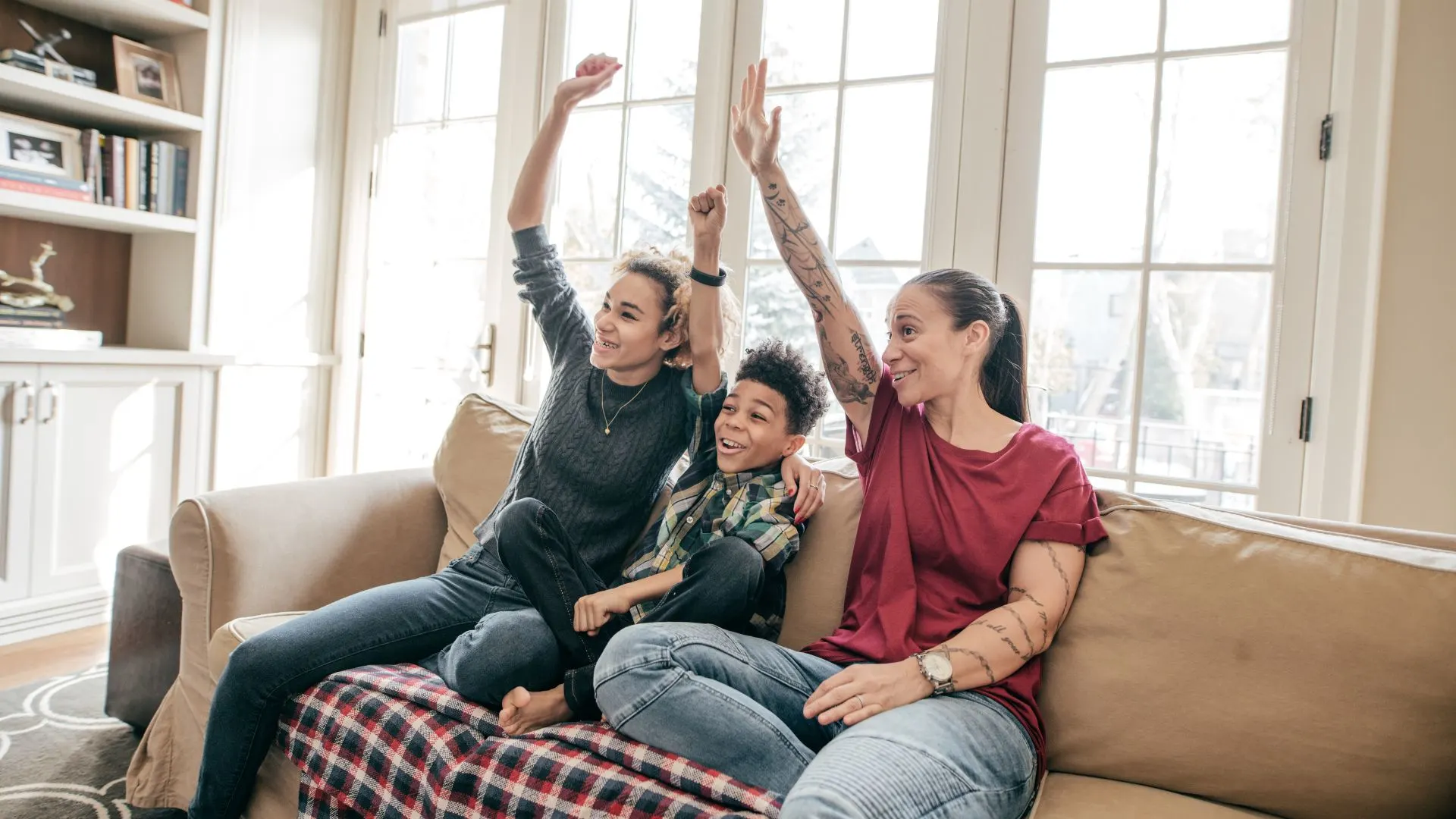 A cheerful LGBT family at home